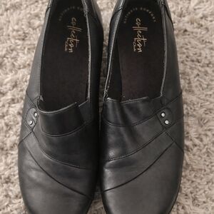 Clarks Black Leather Loafers